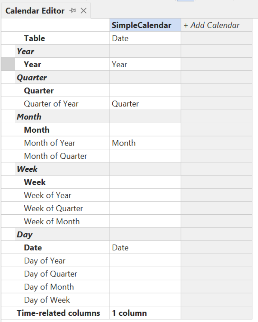 Calendar Editor
